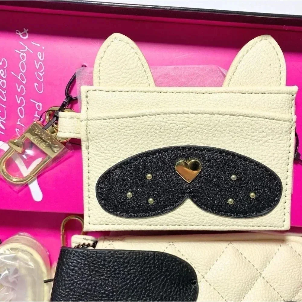 Betsey Johnson Puppy Dog Purse & Key Card Case ID Charm Gift Box